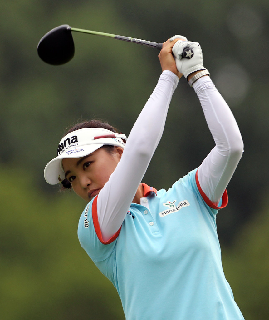 Soyeon Ryu, tees off on the 9th hole,during first day action of the 70th US Women's Open at Lancaster Country Club Thursday July 9, 2015. (Photo/Chris Knight)