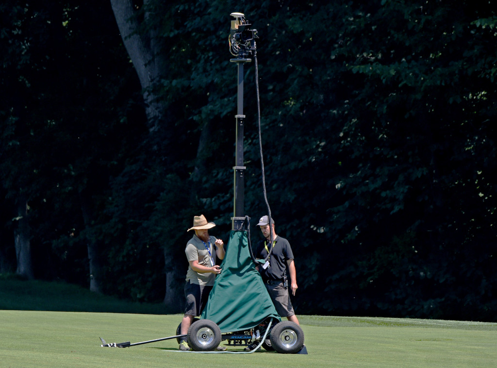 Fox Sports was using a telescopping camera on the #2 fairway at Lancaster Country Club in Round 3 of the 2013 U.S. Women's Open Saturday. (Photo/Blaine Shahan)