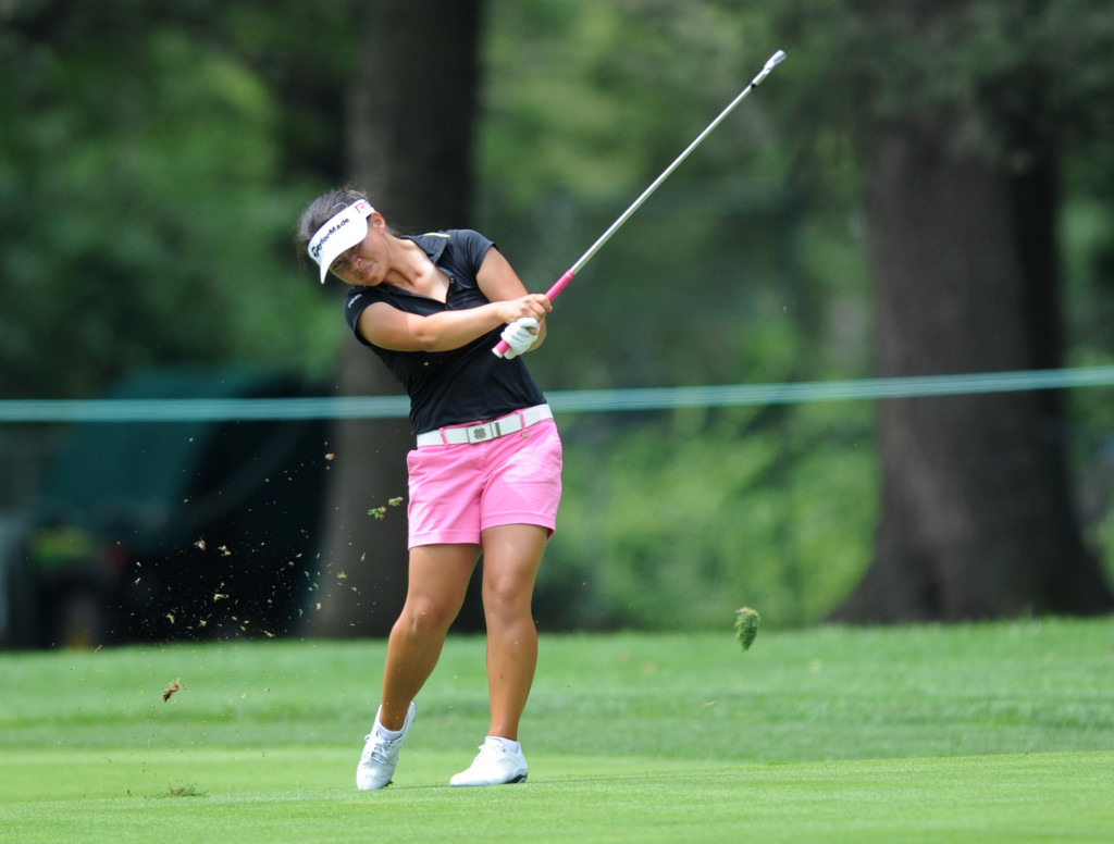 Megan Khang makes a shot from the #10 fairway at Lancaster Country club in the first round of the 2015 U.S. Open Thursday.  (Photo/Patrick Blain)