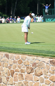 Inbee Park putts on the sixth hole during the third round of play in the U.S. Women's Open at the Lancaster Country Club in Lancaster on Saturday, July 11, 2015. (Photo/Vinny Tennis)