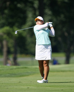 Inbee Park hits an approach shot on the ninth hole during the third round of play in the U.S. Women's Open at the Lancaster Country Club in Lancaster on Saturday, July 11, 2015. (Photo/Vinny Tennis)