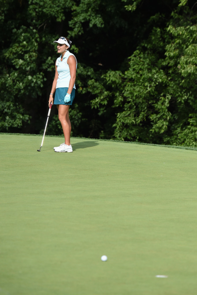 Lexi Thompson can't get a birdie putt to drop on hole 2 during the first round of the US Women's Open at Lancaster Country Club on Thursday, July 9.